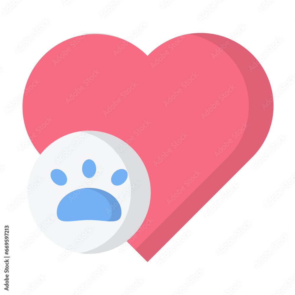 Obraz premium Pet Love Flat Icon