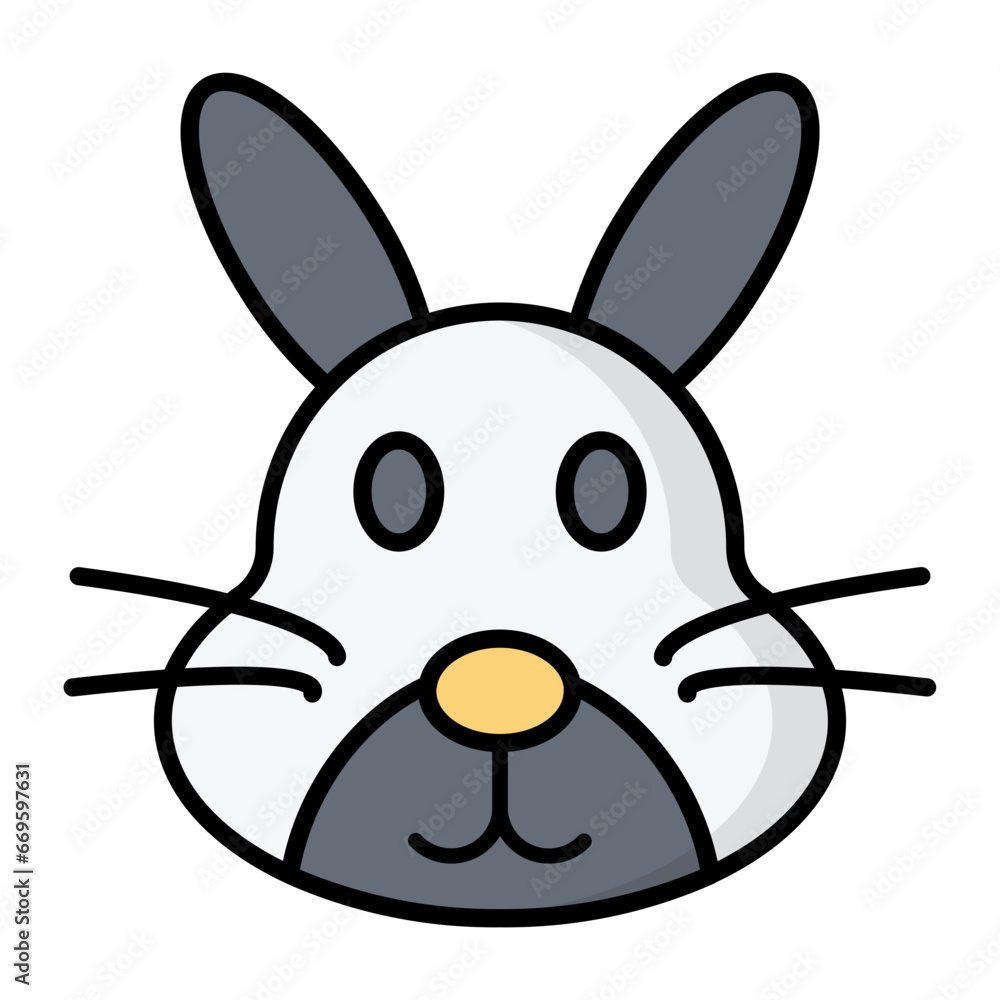 Obraz premium Rabbit Line Color Icon