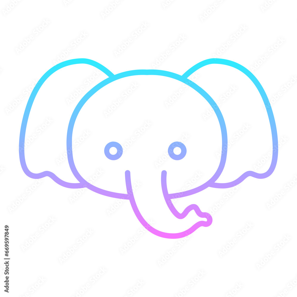 Obraz premium Elephant Gradient Icon