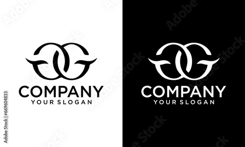 Letters G G, G&G joint logo icon with business card vector template.