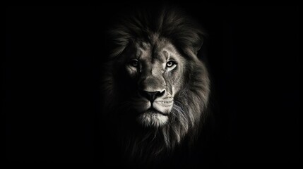 Portrait of a Beautiful lion lion at the waterhole