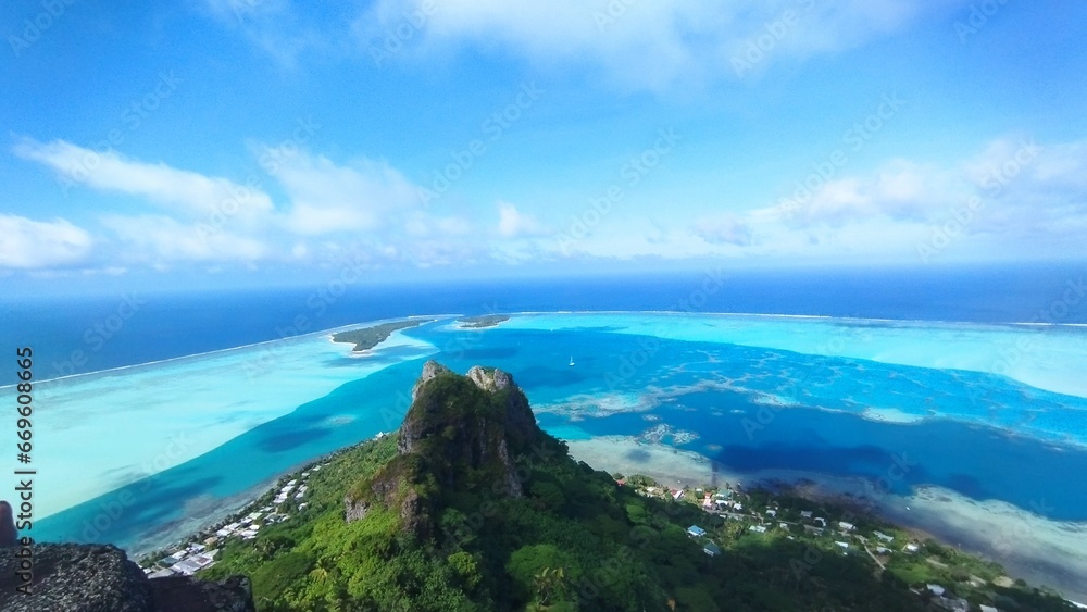 Aerial view on the stunning Maupiti Atoll; French Polynesia Aerial view on the stunning Maupiti Atoll; French Polynesia