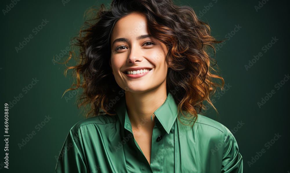 Vivid: Friendly, Smiling Asian, Gender-Neutral Person in Green Blouse Vivid: Friendly, Smiling Asian, Gender-Neutral Person in Green Blouse