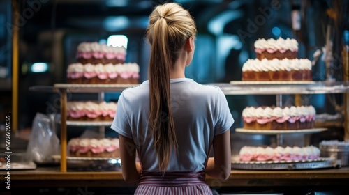 Sweet Temptations: A Bakery Worker Crafting and Selling Delectable Cakes, Generative AI