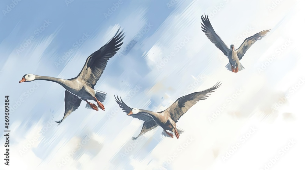 Obraz premium Stylized Birds - Wild Geese
