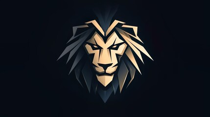 lion head design logo vector