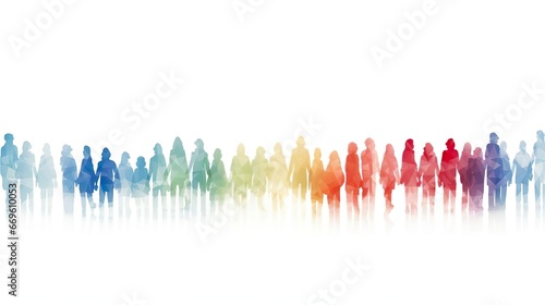 multicolored spectrum silhouettes of people photo