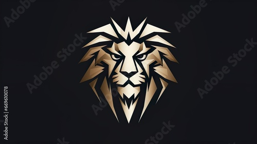 lion logo classic club elegant emblem gold golden head