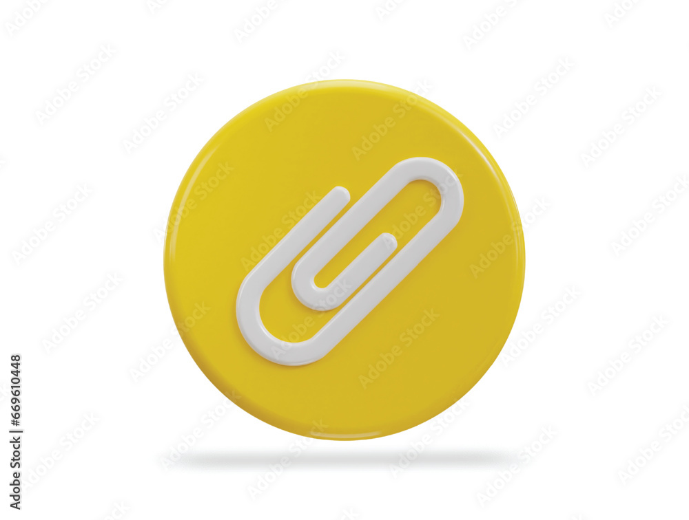 paper clip icon 3d rendering paper clip icon 3d rendering
