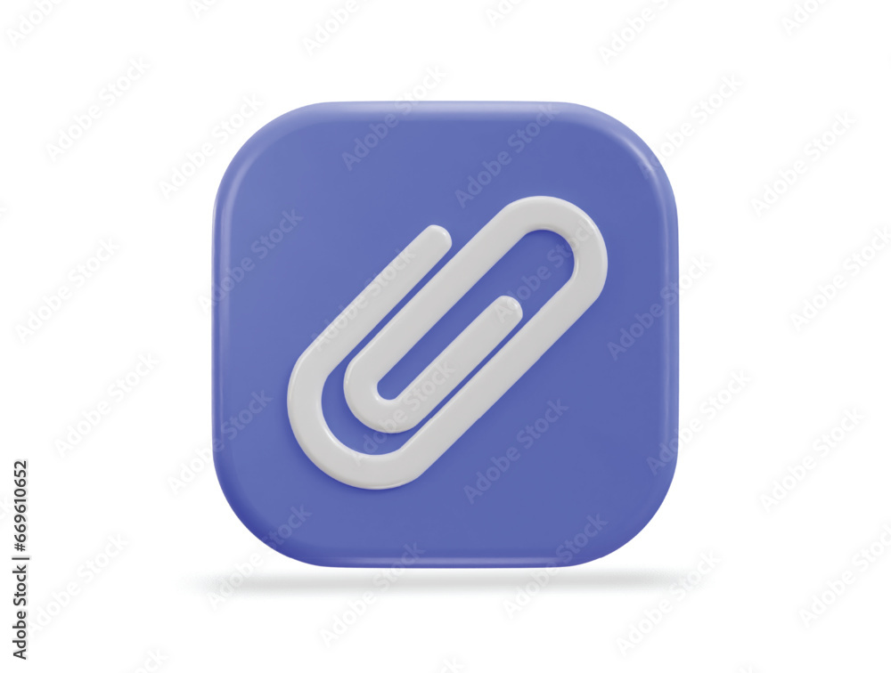 paper clip icon 3d rendering paper clip icon 3d rendering