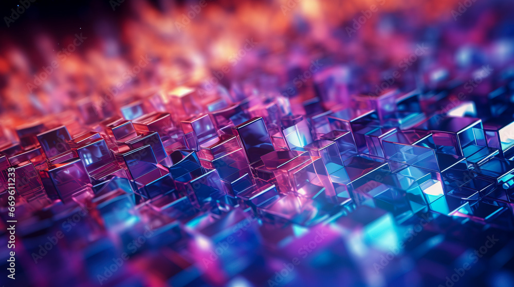 Fototapeta premium Vibrant Holographic Texture: A Symphony of Color and Light, created with Generative AI technology.