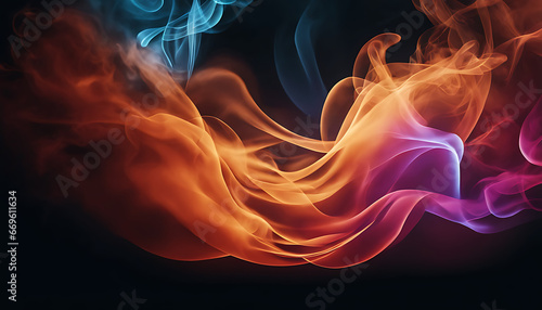 Motion banner with modern abstract design on a dark background. colorful smoke abstract background