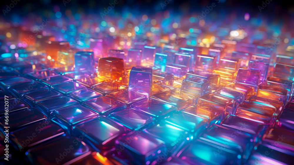 Vibrant Holographic Texture: A Symphony of Color and Light, created with Generative AI technology. Vibrant Holographic Texture: A Symphony of Color and Light, created with Generative AI technology.