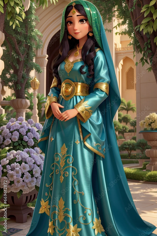 beautiful arabian girl portrait, generative ai