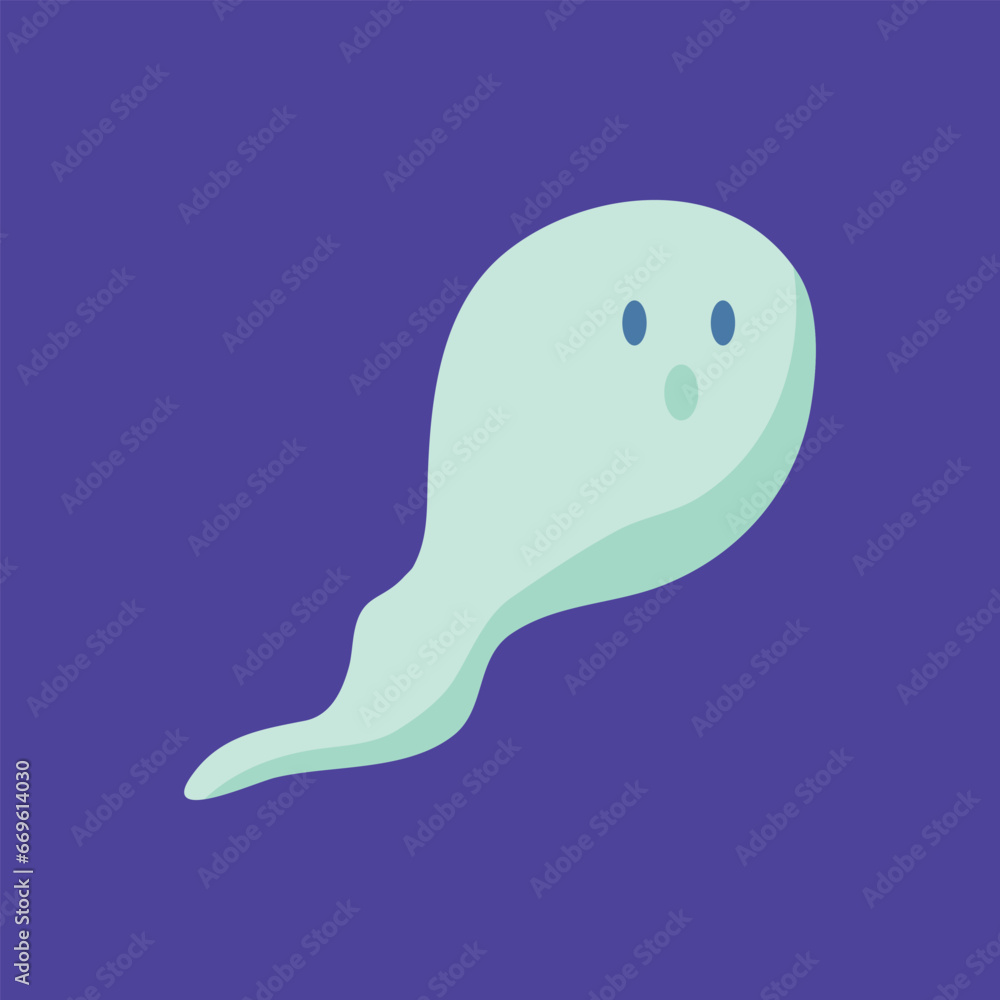 Cartoon Color Character Funny Frightened Ghost Halloween Concept Flat Design Style. Vector illustration of Magic Spirit Cartoon Color Character Funny Frightened Ghost Halloween Concept Flat Design Style. Vector illustration of Magic Spirit