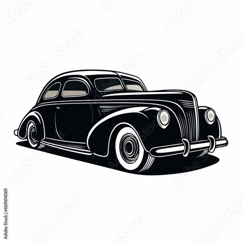 Sedan car in cartoon  doodle style. 2d vector illustration in logo  icon style. AI Generative