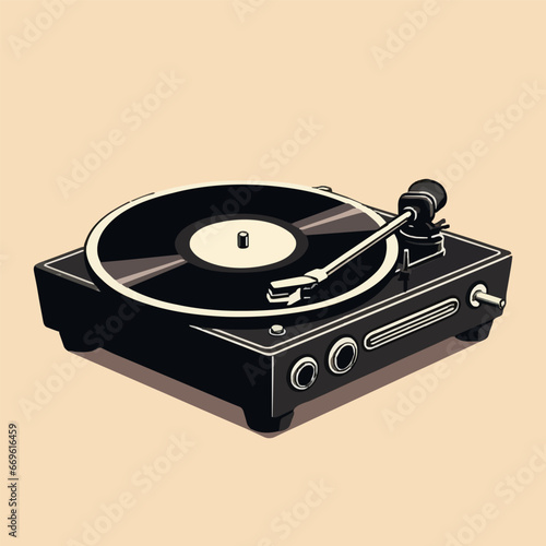 A classic record player spinning memories. Created using Generative AI Technology