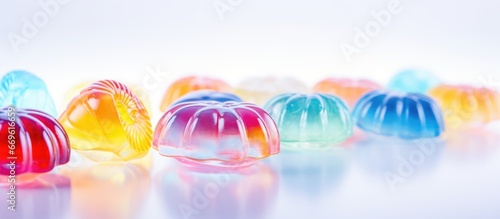 Soft and blurred background with vivid jelly tones photo