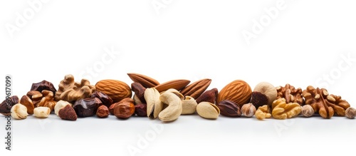 Assorted dried nuts fruits and chocolate
