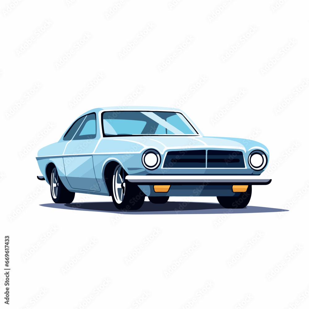 Sedan car in cartoon, doodle style. 2d vector illustration in logo, icon style. AI Generative