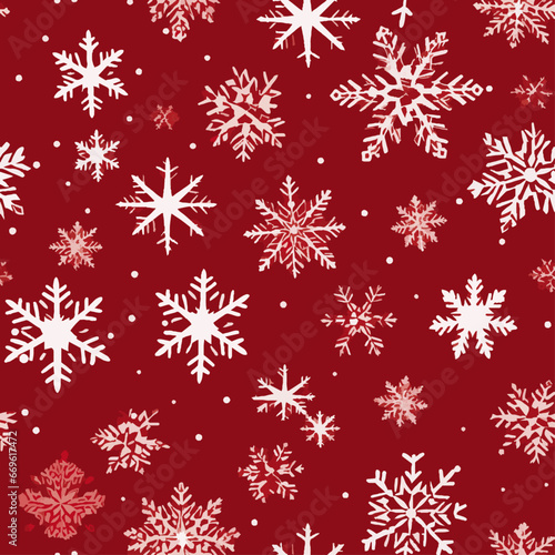 Wallpaper Mural Seamless pattern with snowflakes in Christmas day Torontodigital.ca