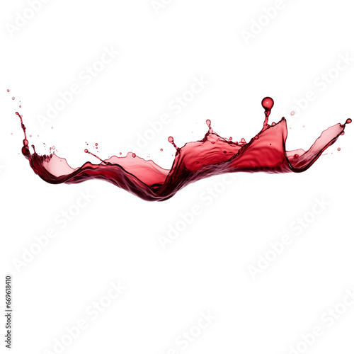 Splash of wine isolated on transparent, Ai generated