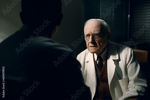 Ultra Realistic Depiction Psychiatrist Listening to Patient in an Image