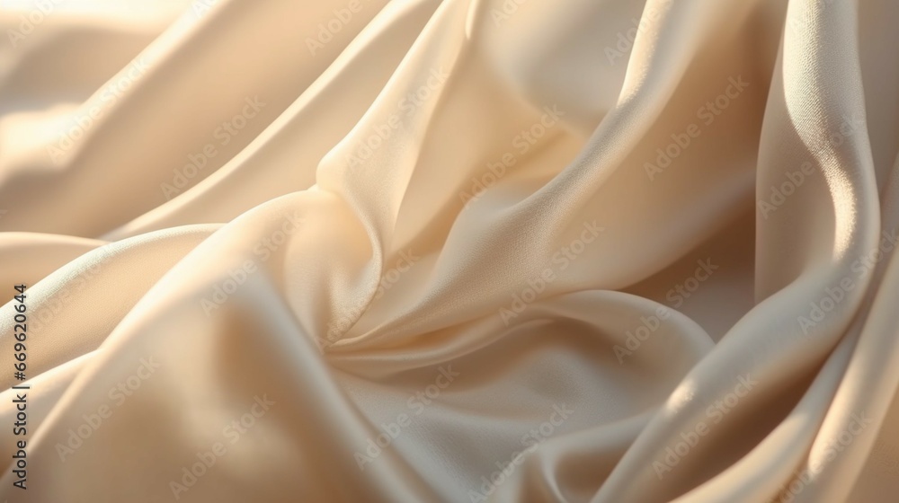 Beige linen fabric texture with folds and natural generative ai Beige linen fabric texture with folds and natural generative ai