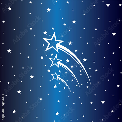 Star drops in night sky make wish. Background illustration