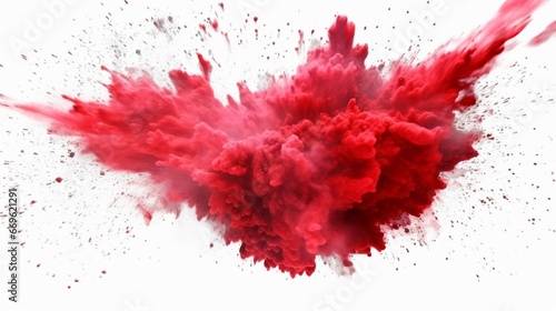bright red holi paint color powder festival explosion generative ai