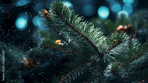 Christmas tree branches background generative ai
