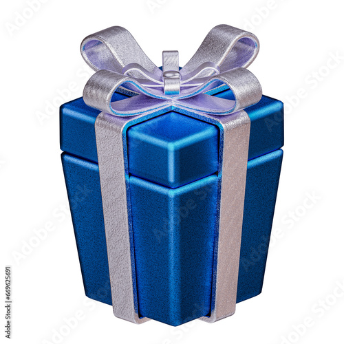 3D realistic blue gift boxes.blue gift box with ribbon 3d