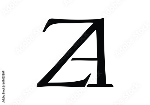 Initial monogram letter ZA logo Design vector Template. ZA Letter Logo Design. 