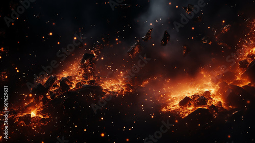 Fire embers particles background