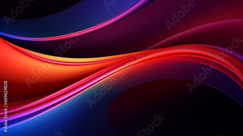 Dark neon multi colour groovy curve swirl 60s abstract background