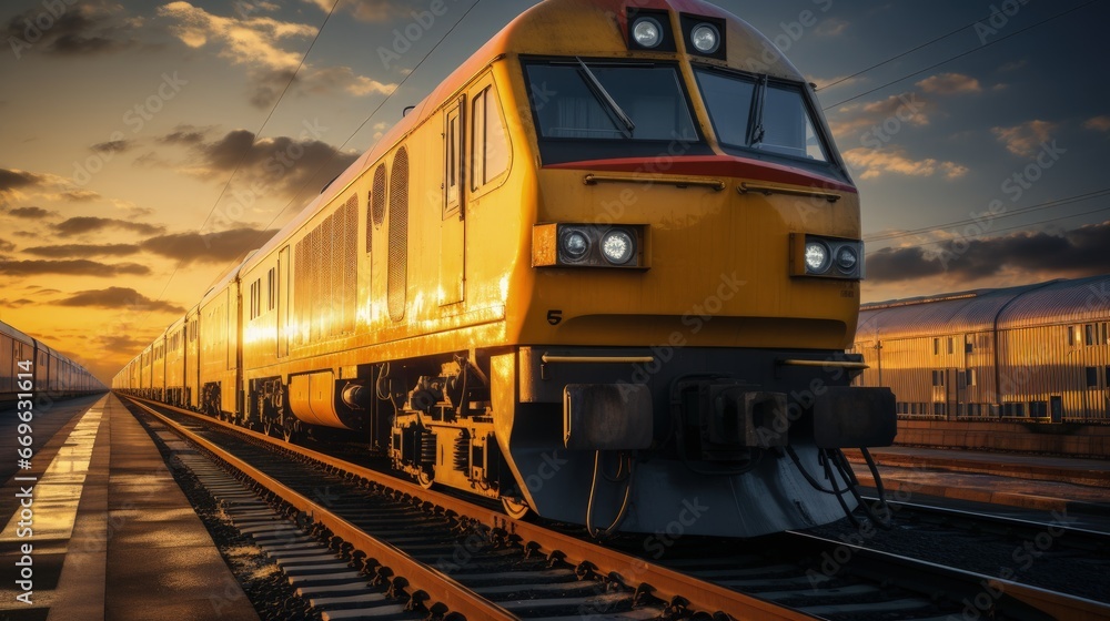 Fototapeta premium train carry container cargo from port