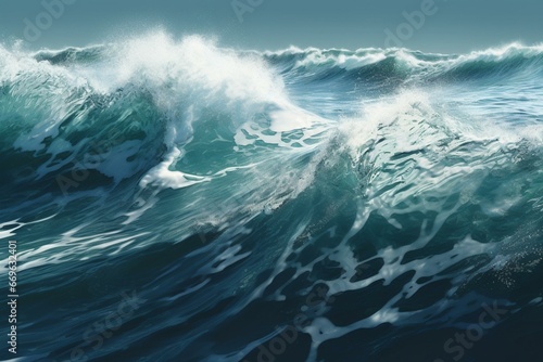 Oceanic waves, dynamic artwork. Generative AI