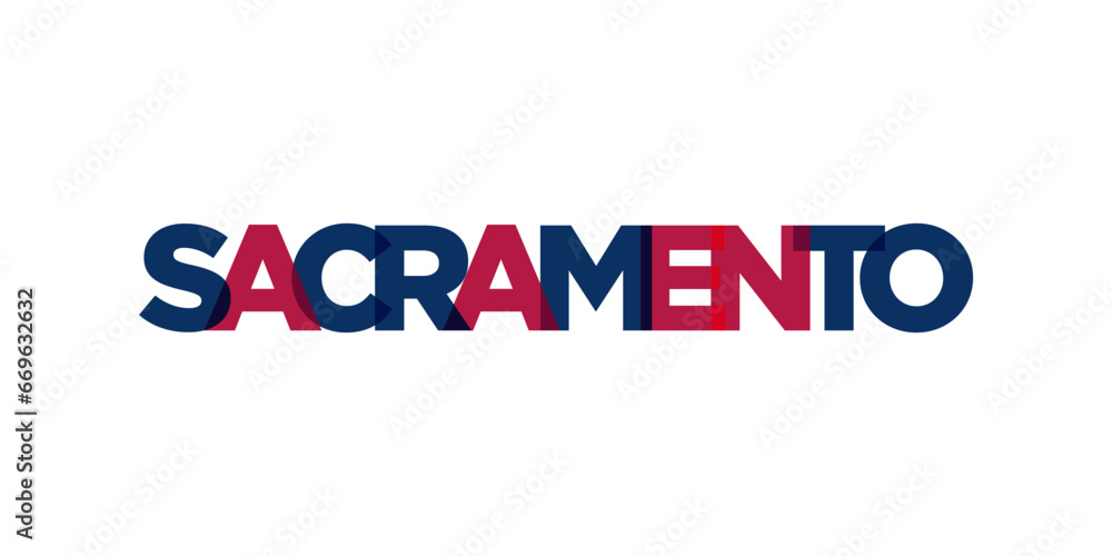 Obraz premium Sacramento, California, USA typography slogan design. America logo with graphic city lettering for print and web.