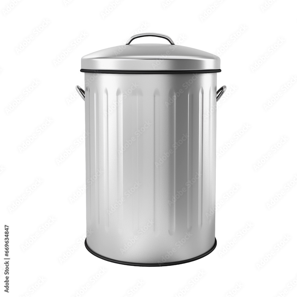 Trash can isolated on transparent, AI Generated Trash can isolated on transparent, AI Generated