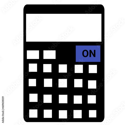 Calculator  machine with white background. 