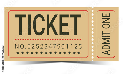 Ticket, Retro ticket, cinema, theatre, circus and other events, free drink Ticket.