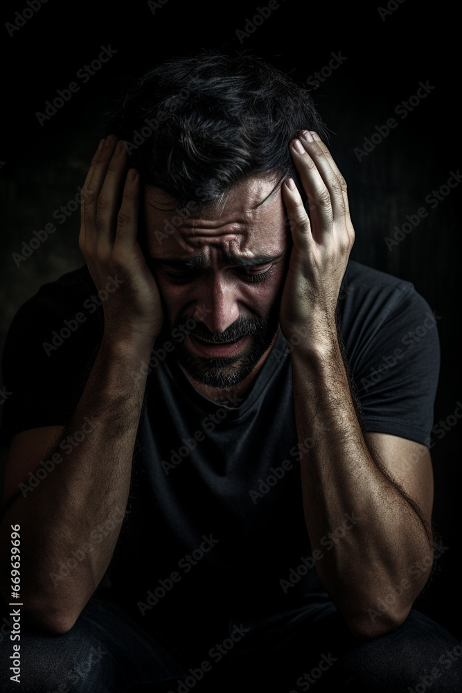 man suffering with mental health issues man suffering with mental health issues