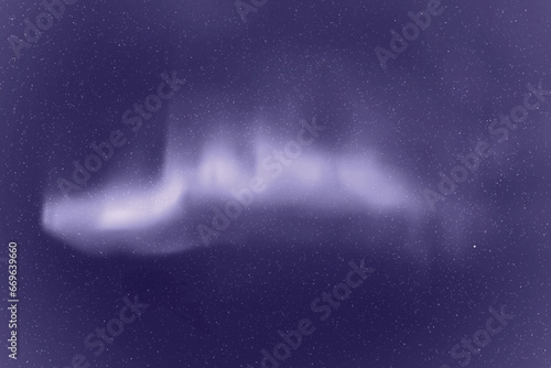 Polar lights, aurora borealis. Monochrome cold blue space background