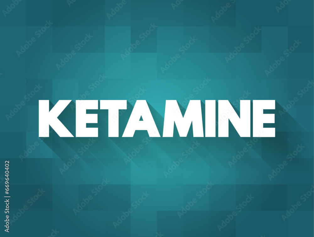 Ketamine is a dissociative anesthetic used medically for induction and maintenance of anesthesia, text concept background