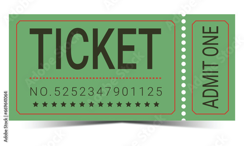 Ticket, Retro ticket. Classic vintage retro ticket for movies parties, cinema, theatre, circus and other events, free drink.
