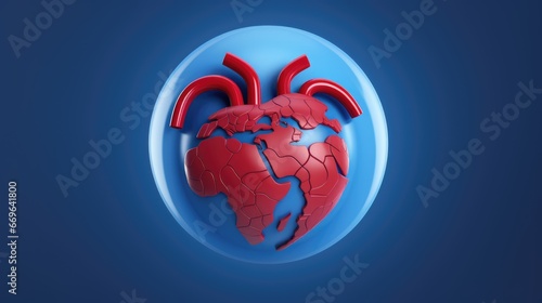 World heart day banner. Cardiovascular diseases of people. Heart as a sign of love