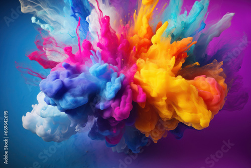 Vibrant Abstract Color Explosion on White Background