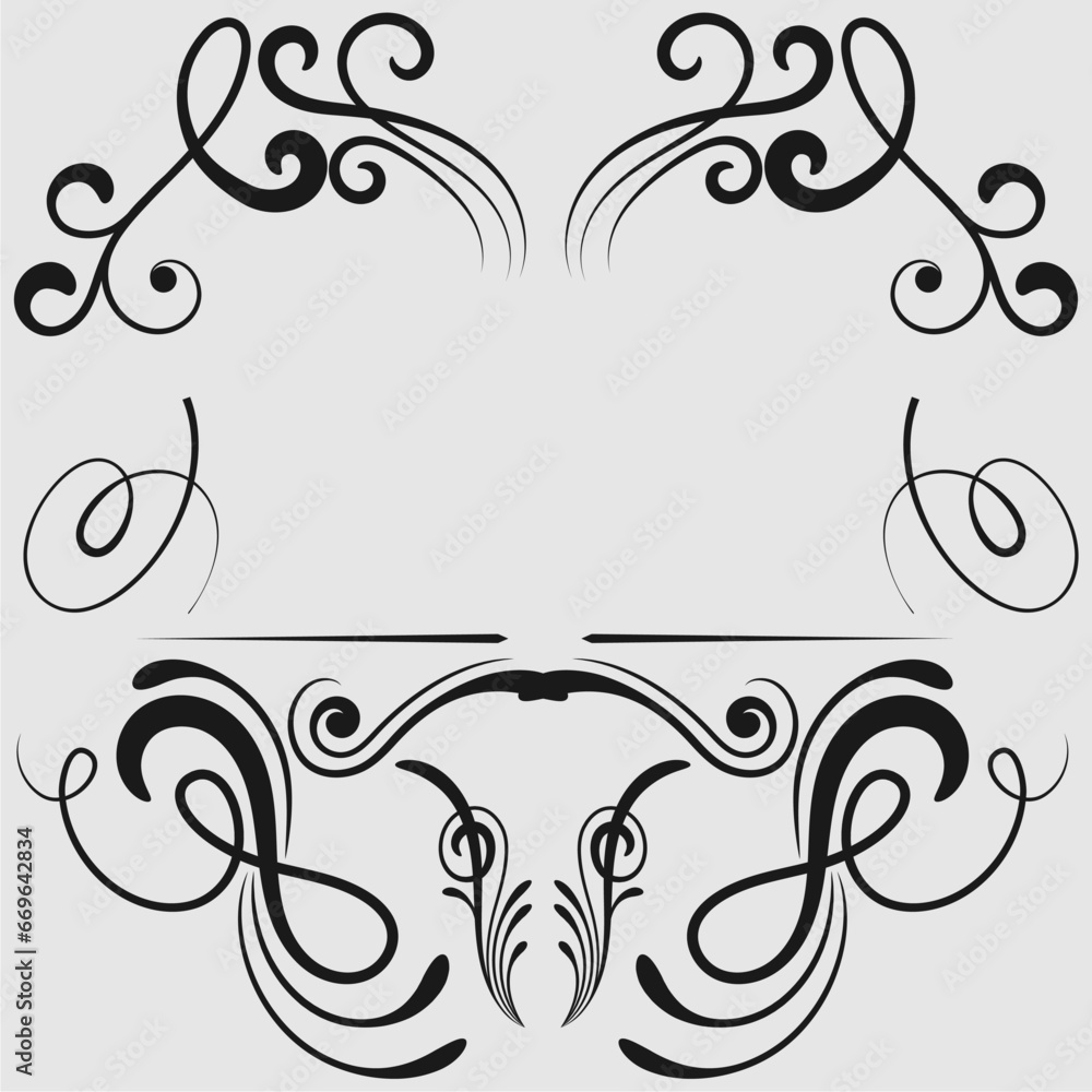Collection of calligraphy design elements and page decoration. Vector Collection of calligraphy design elements and page decoration. Vector