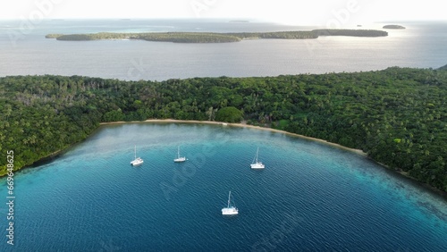 Aerial views of different islands in the Kingdom of Tonga