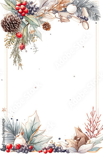 Christmas day elaborate borders illustrated notepad